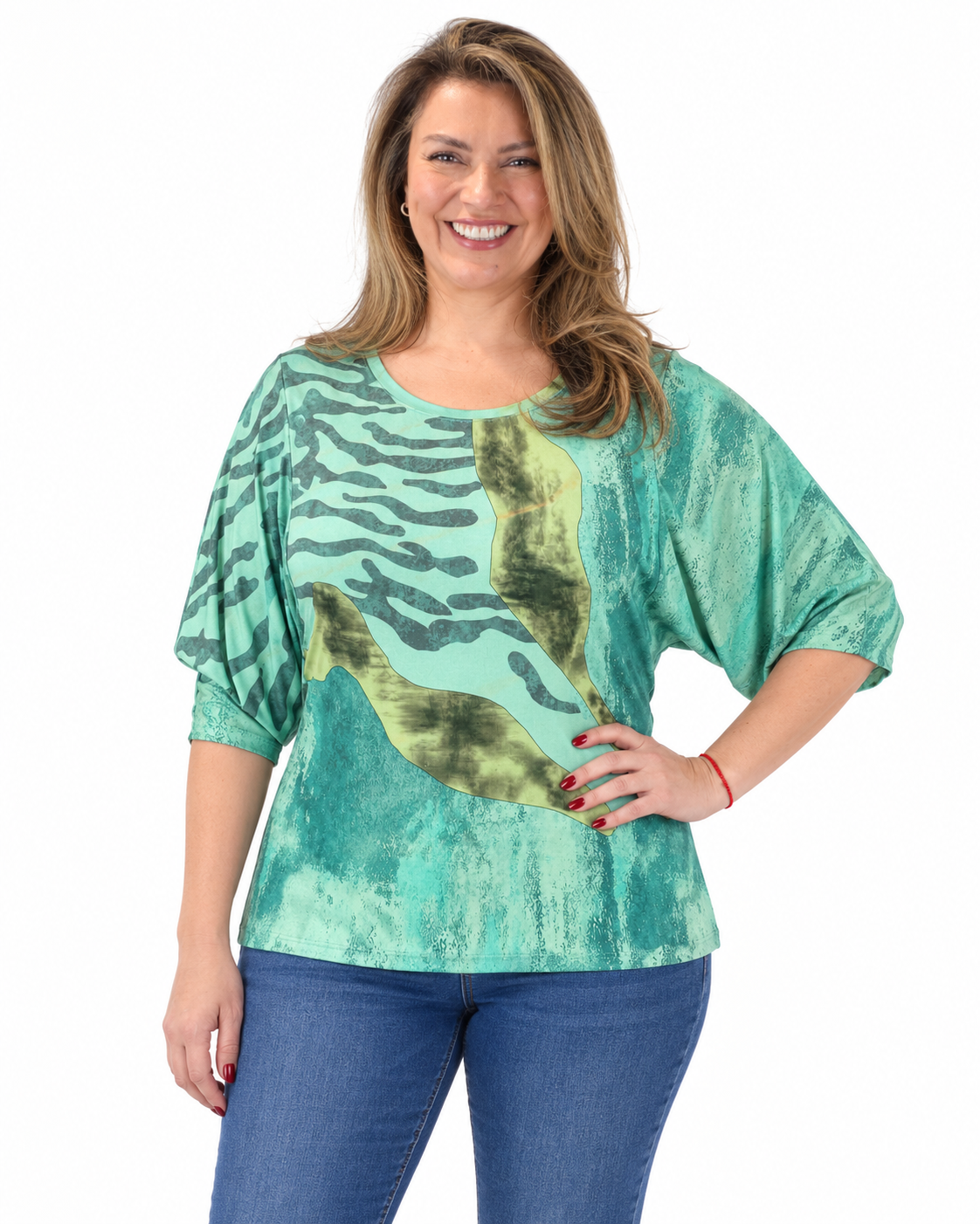 Polera Manga Murcielago Catalina Verde