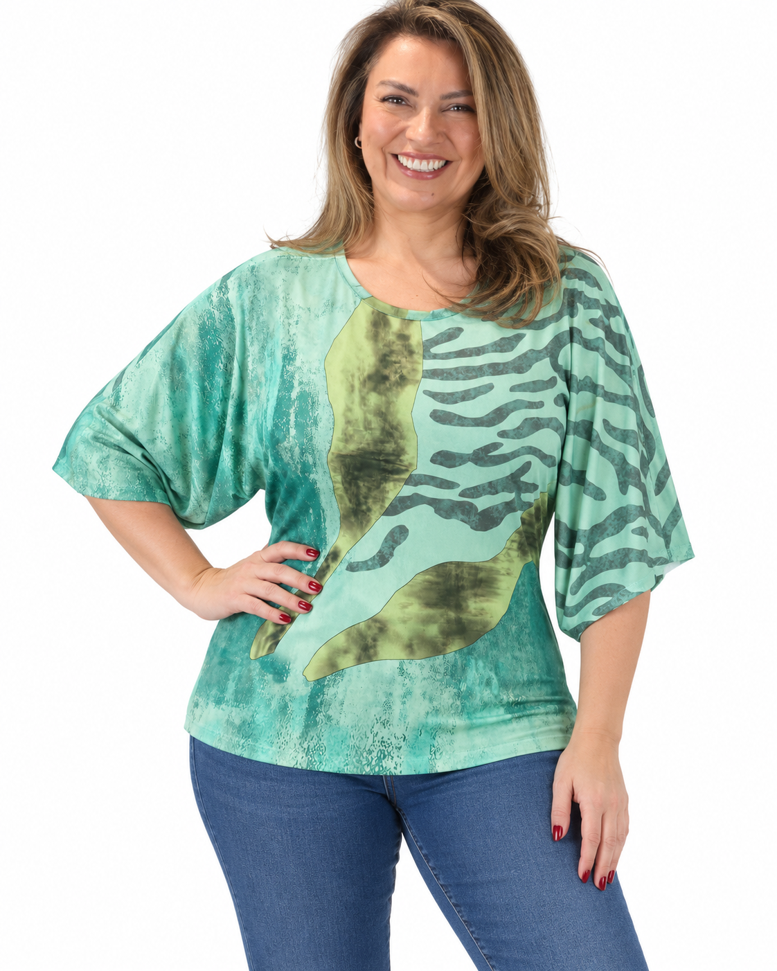 Polera Manga Murcielago Catalina Verde