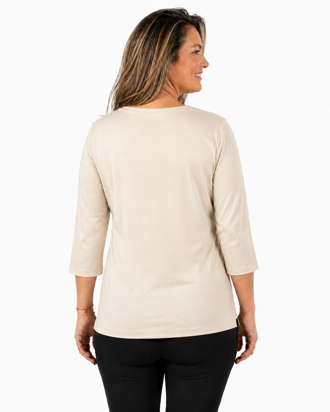 Polera Renata Flor Beige