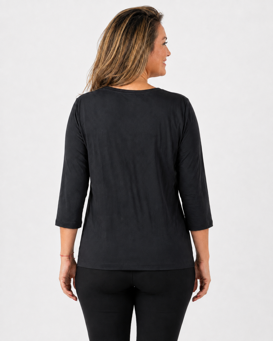 Polera Renata Flor Negro
