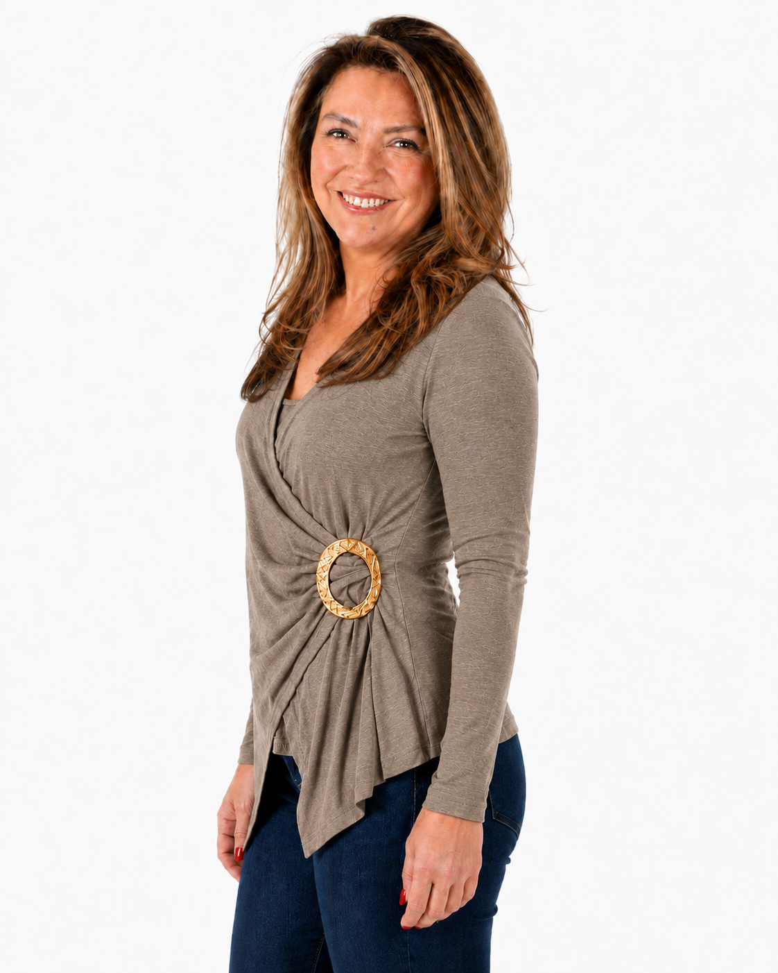 Polera Emily Hebilla Beige