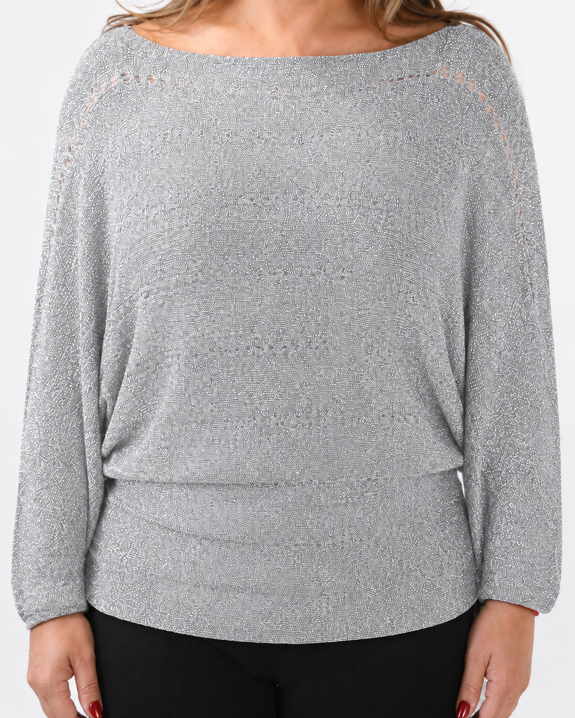 Sweater Manga Murcielago Plateado