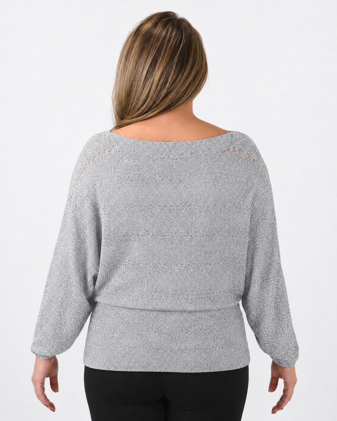 Sweater Manga Murcielago Plateado