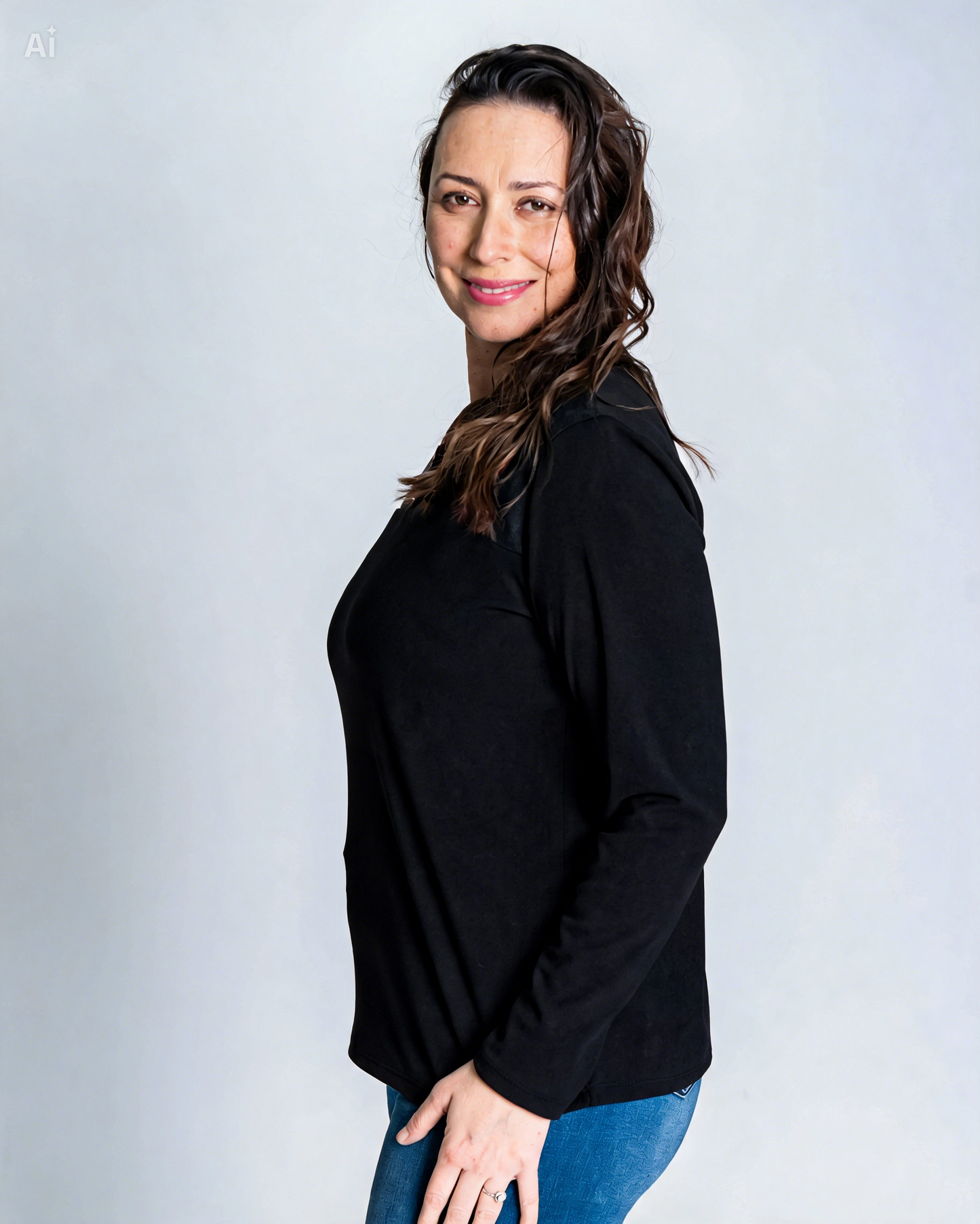 Polera Pamela Gamuza Negro