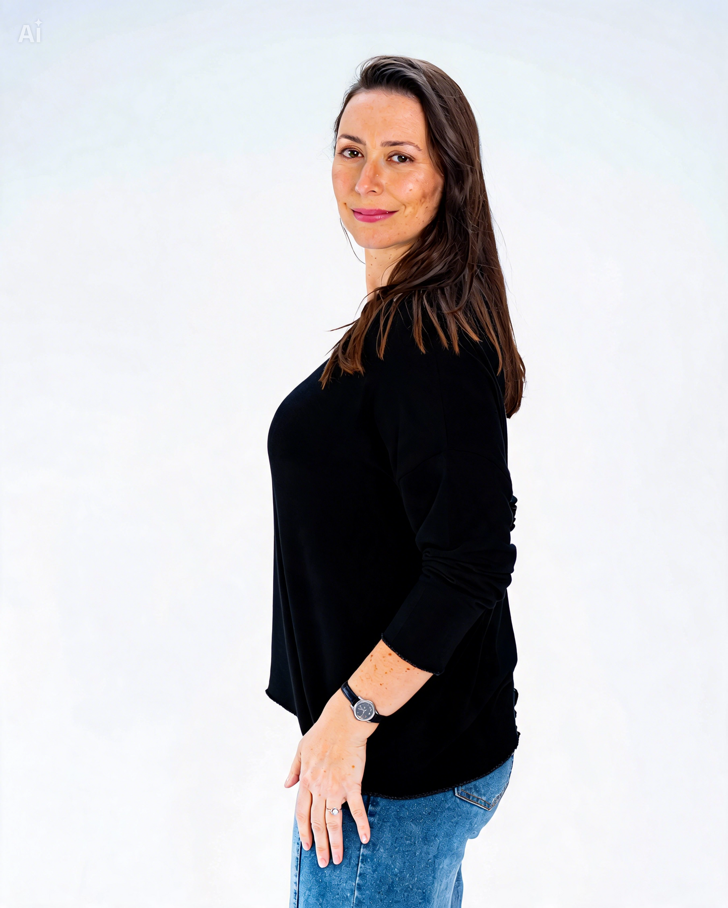 Polera Hilo Liso Miriam Negro
