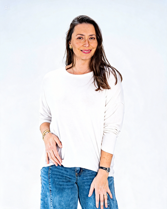 Polera Hilo Liso Miriam Blanco