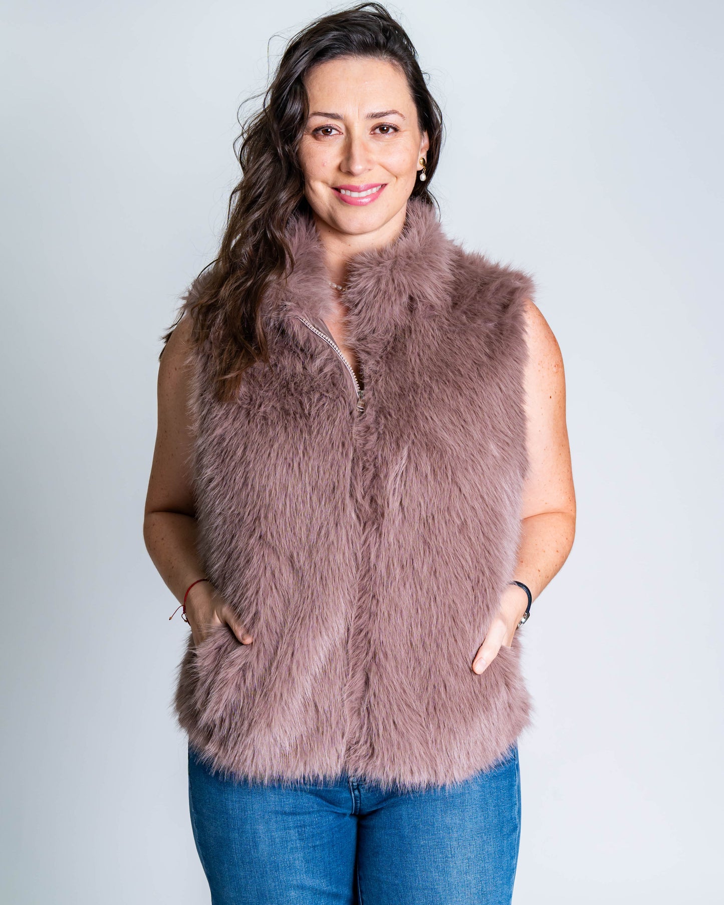 Chaqueta Efecto Piel Rosada