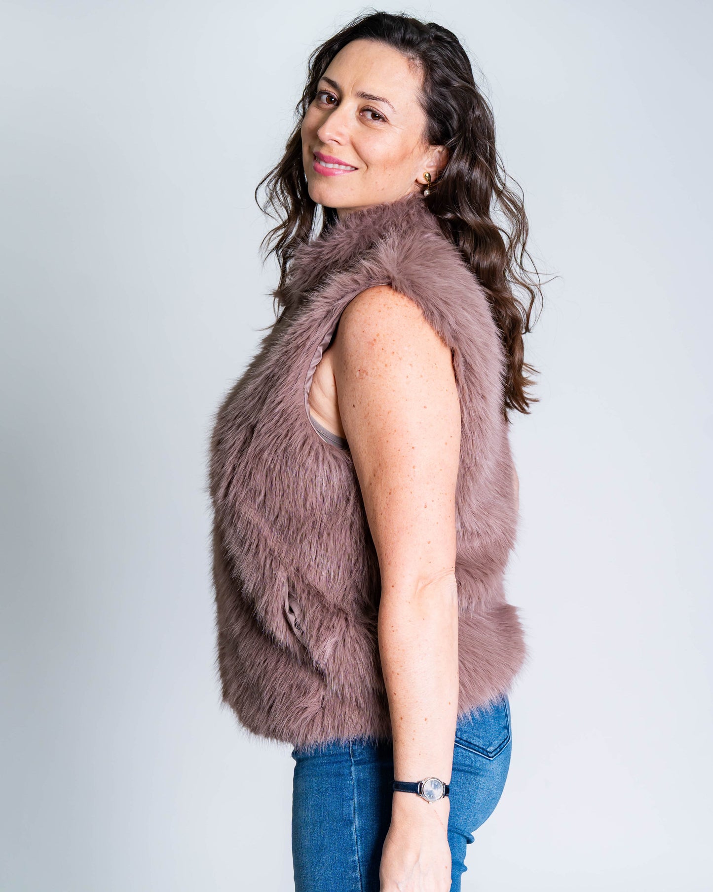 Chaqueta Efecto Piel Rosada