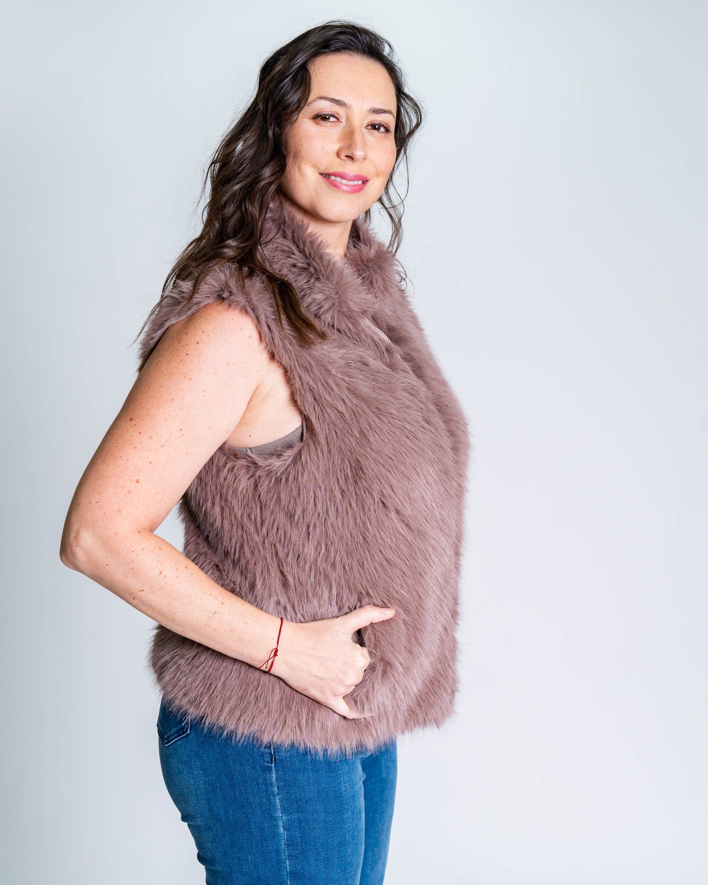 Chaqueta Efecto Piel Rosada