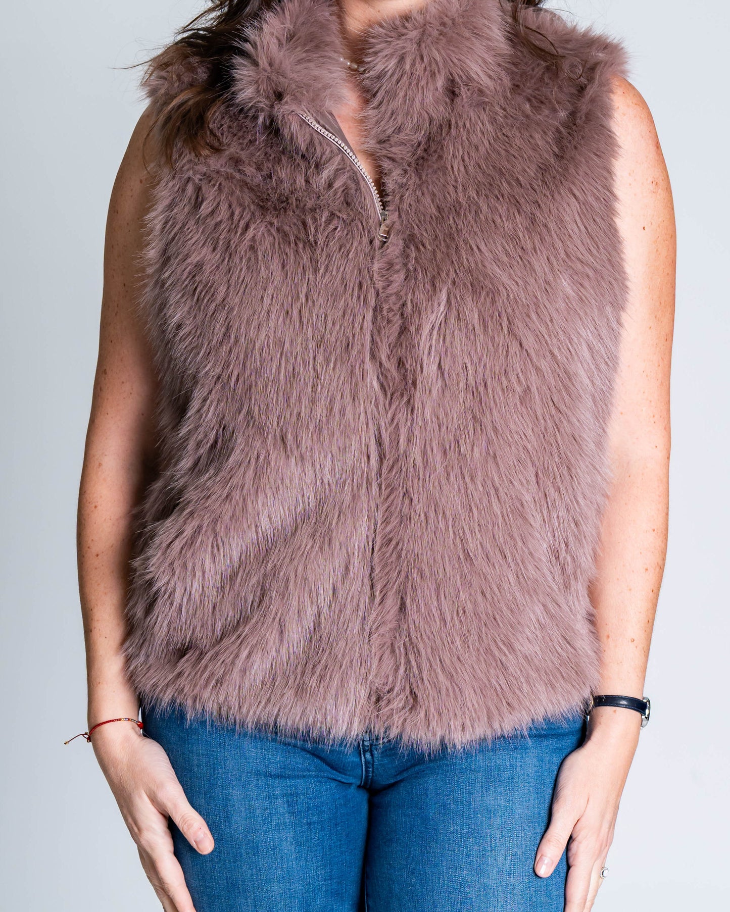 Chaqueta Efecto Piel Rosada
