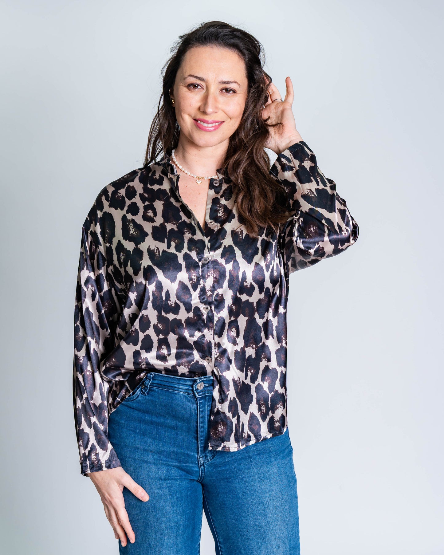 Blusa Satinada Animal Print