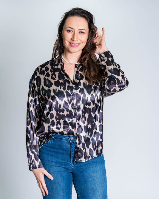 Blusa Satinada Animal Print