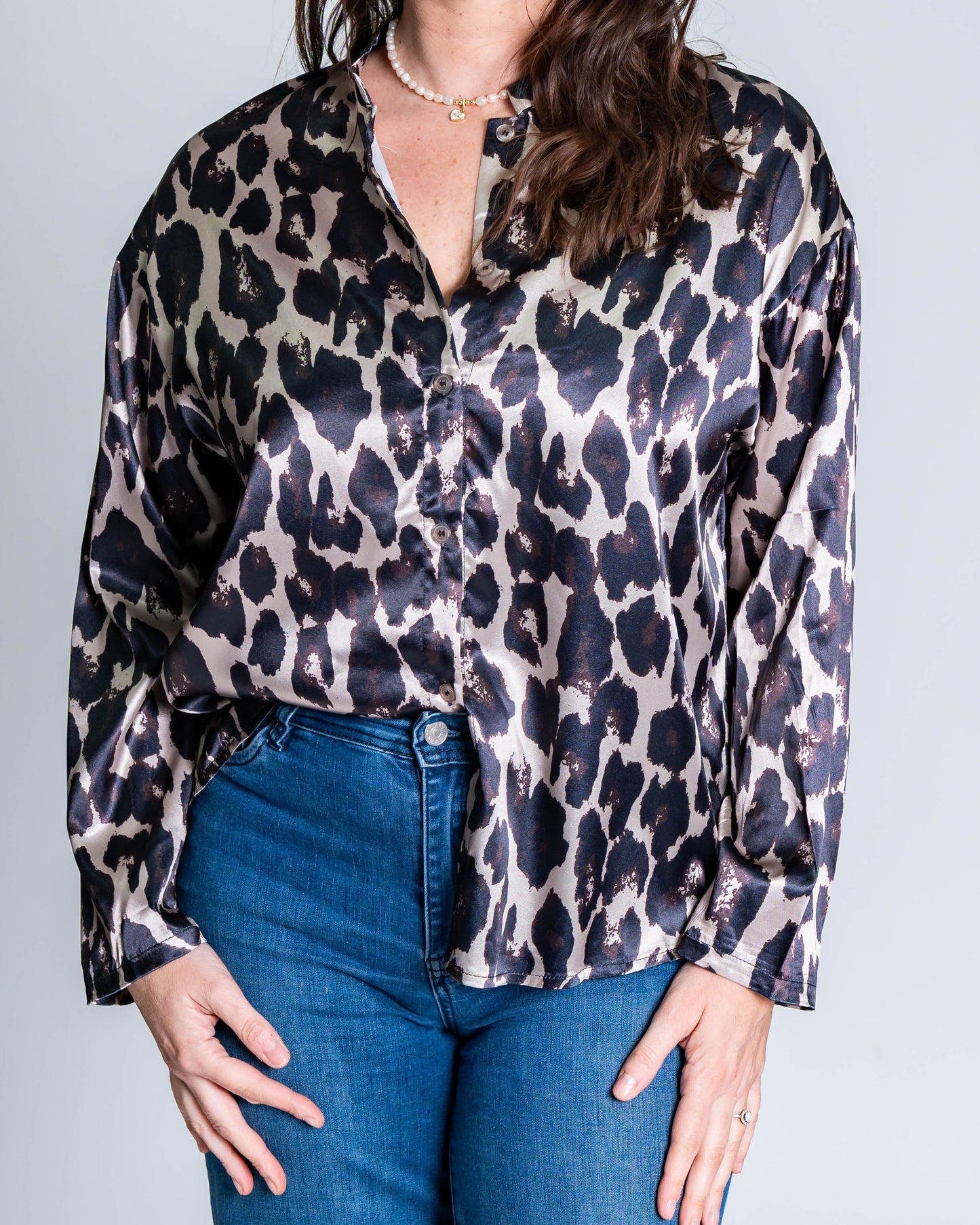 Blusa Satinada Animal Print