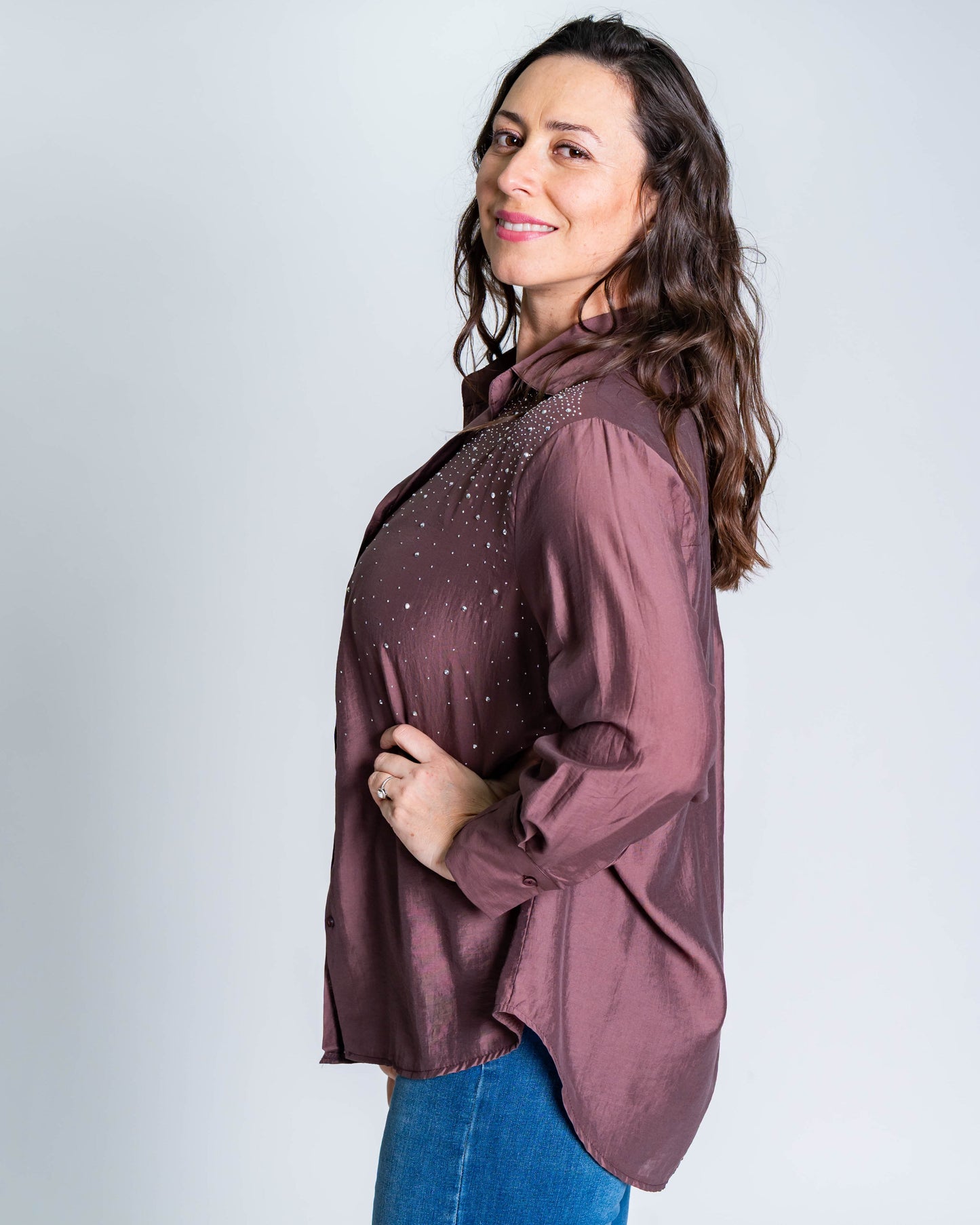 Blusa Brillitos Café