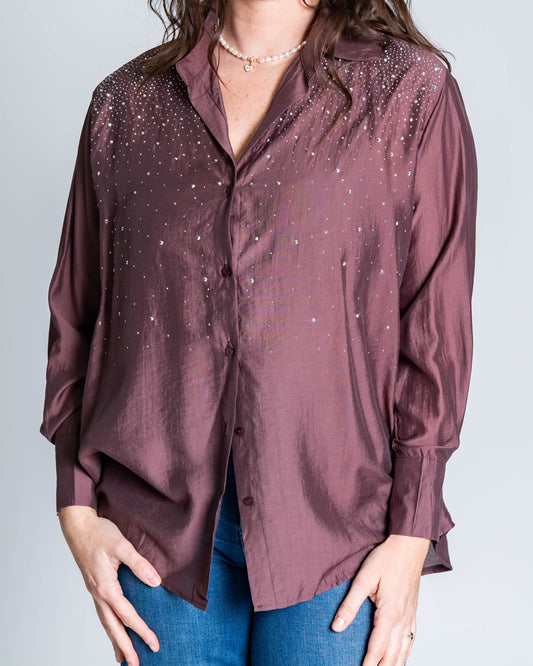 Blusa Brillitos Café