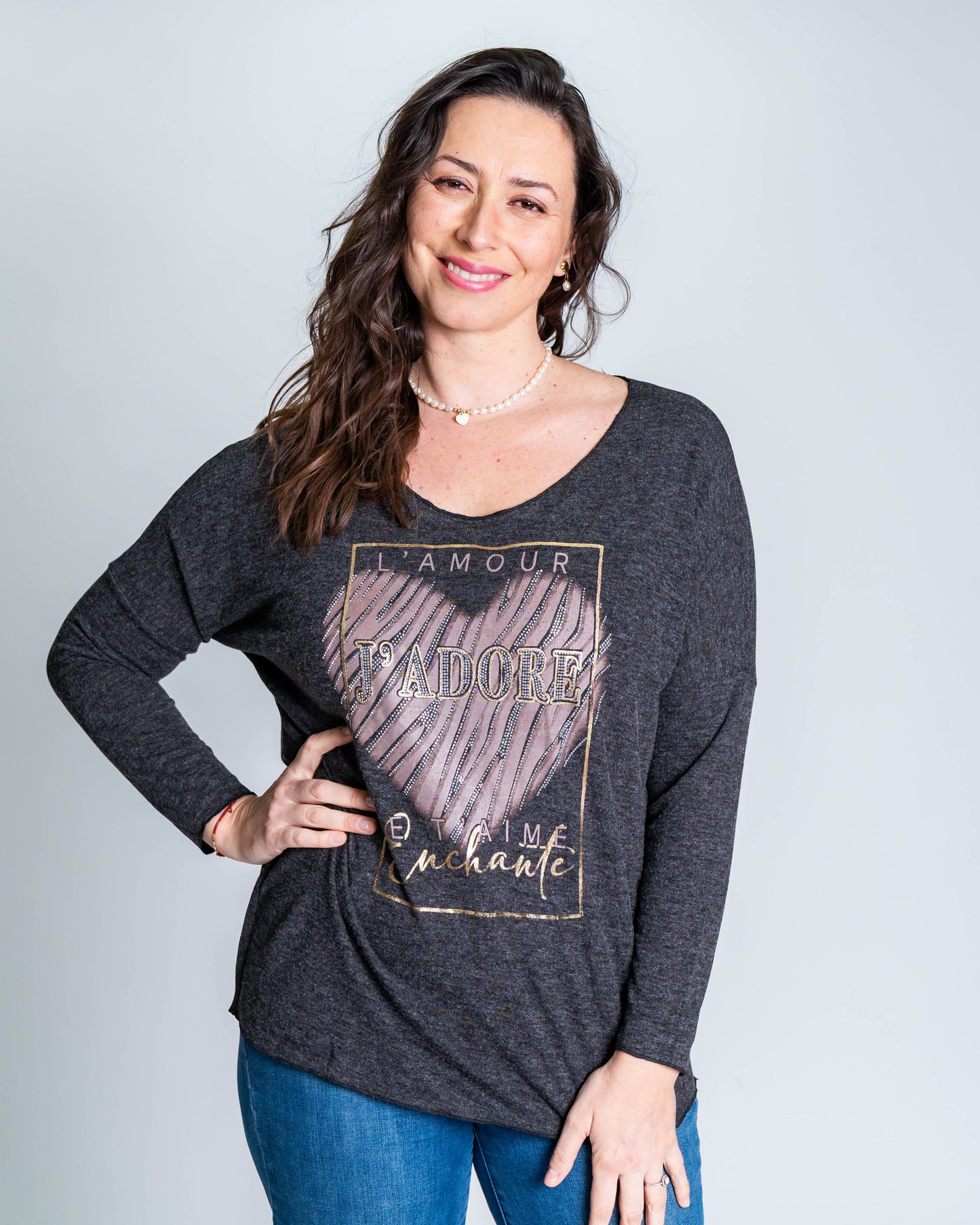 Polera Enchange Glitter Negro