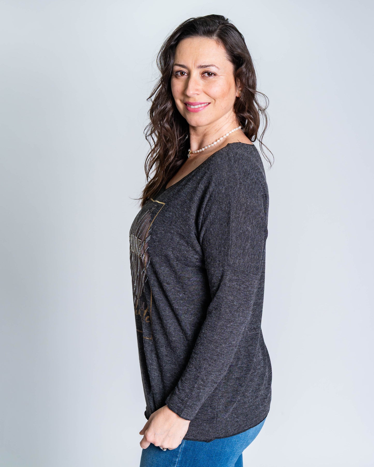 Polera Enchange Glitter Negro