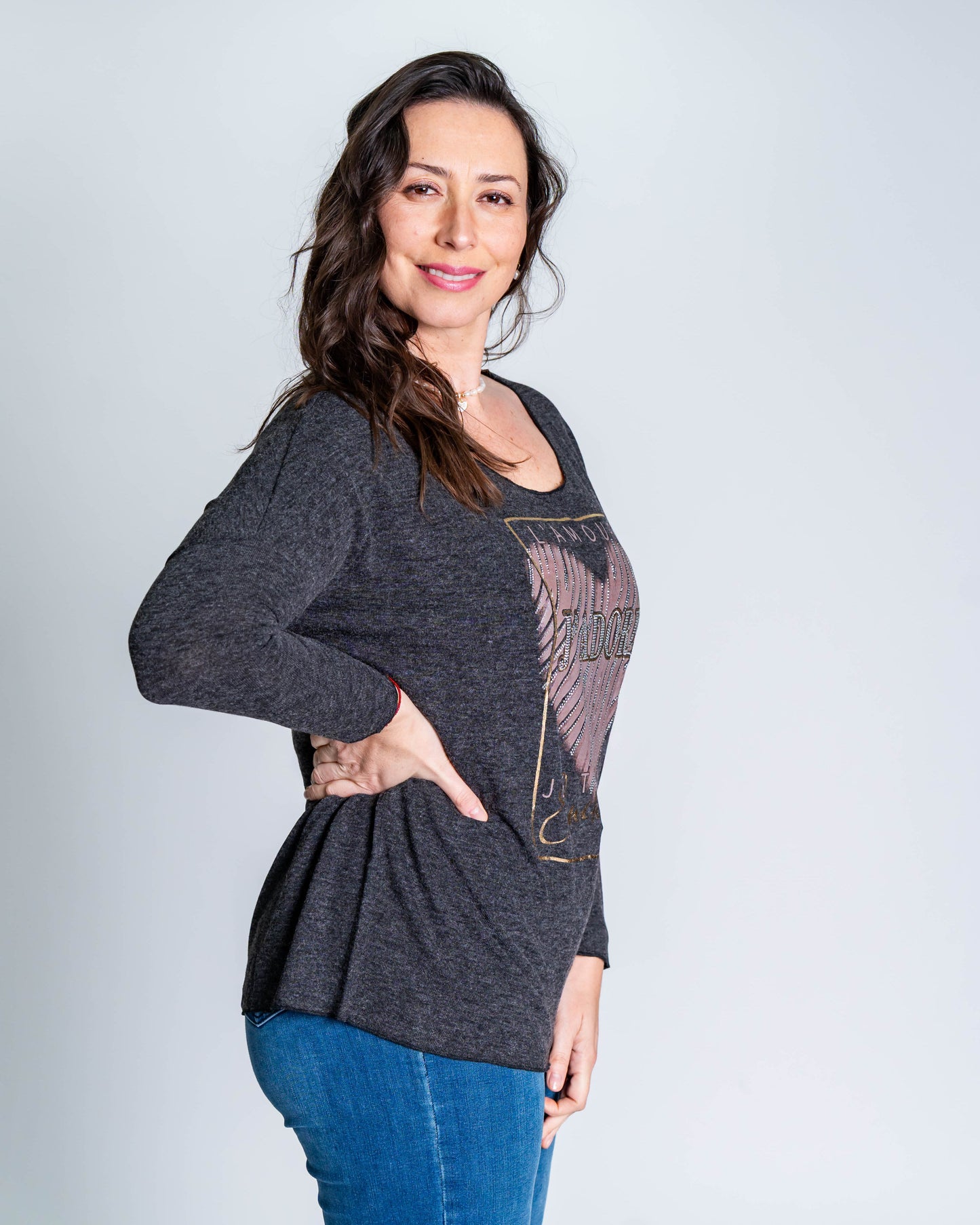 Polera Enchange Glitter Negro