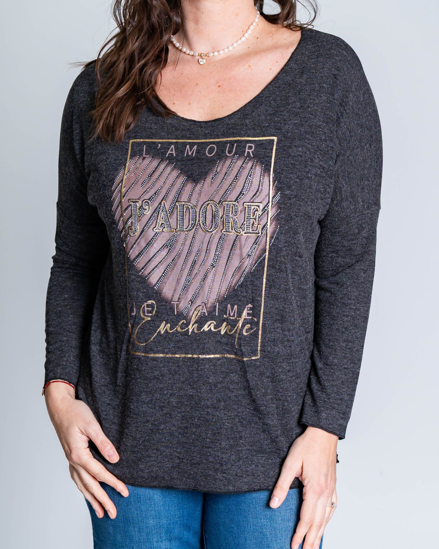 Polera Enchange Glitter Negro