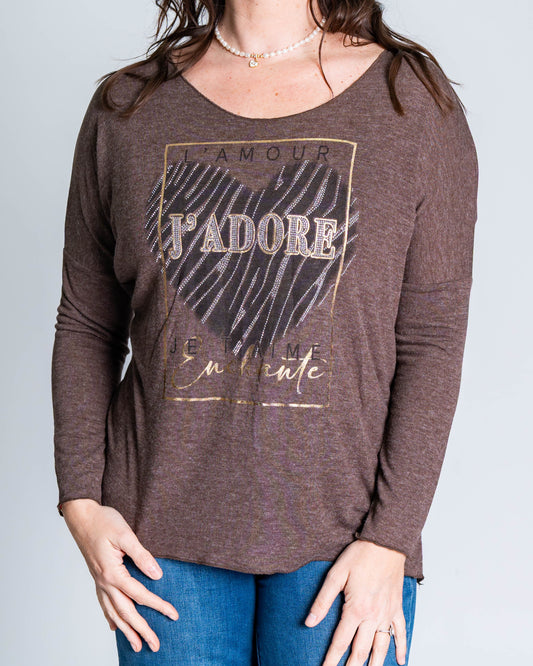 Polera Enchange Glitter Café