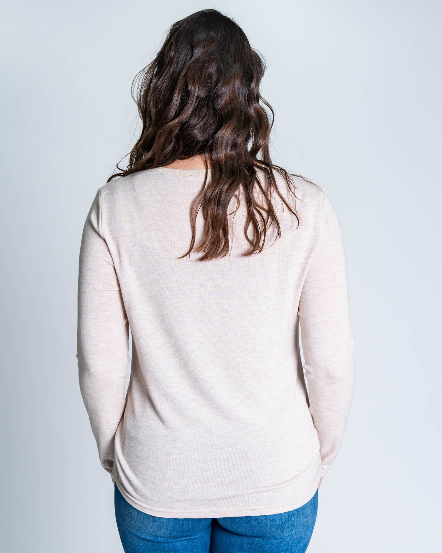 Polera Hilo Flor Dorada Beige