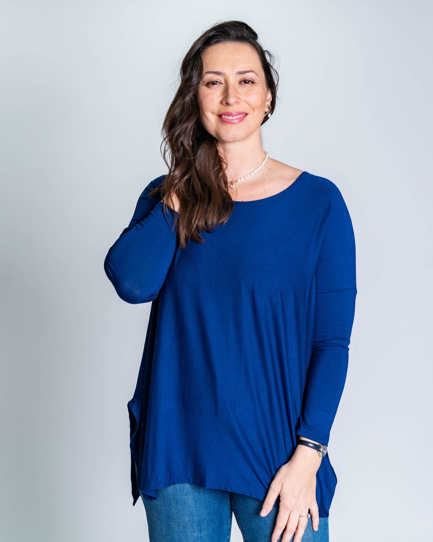 Polera Cony Manga Larga Azul Marino