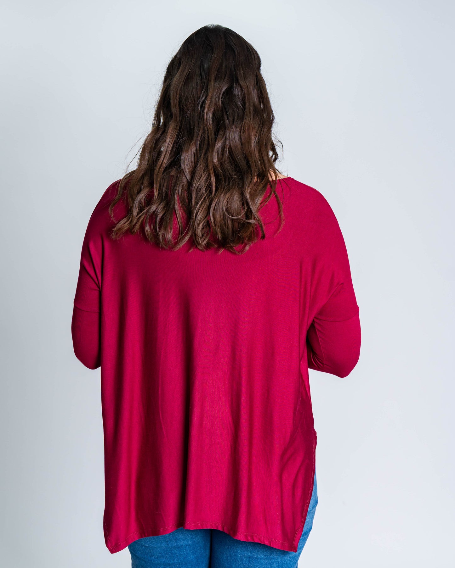 Polera Cony Manga Larga Burdeo