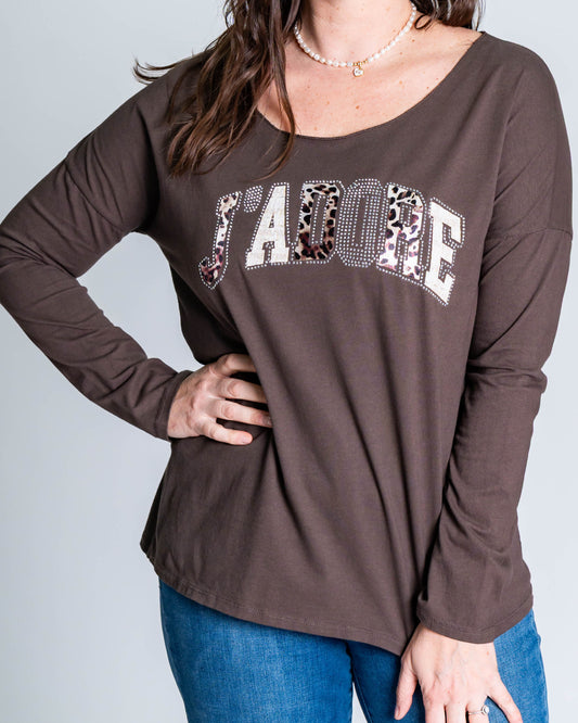 Polera Jadore Piedritas Café