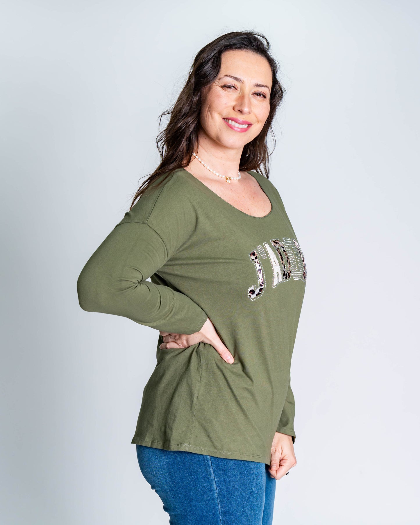 Polera Jadore Piedritas Verde