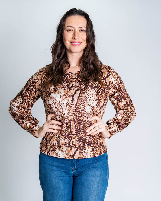 Polera Yoselin Print Café