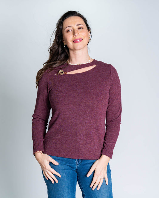 Polera Roxy Gold Burdeo