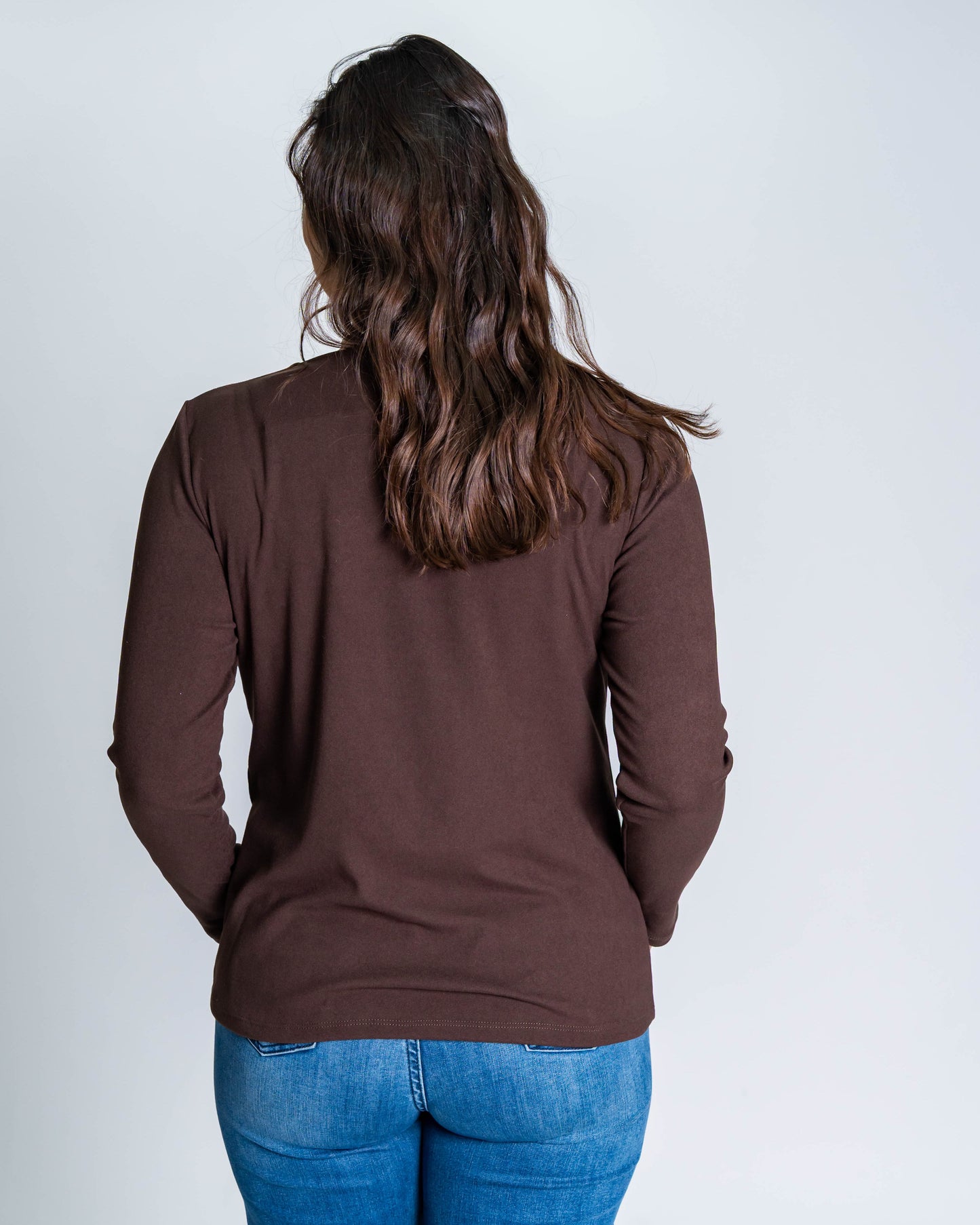 Polera Pamela Gamuza Chocolate