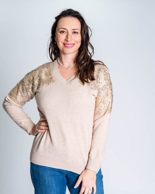 Sweater Piedras Beige