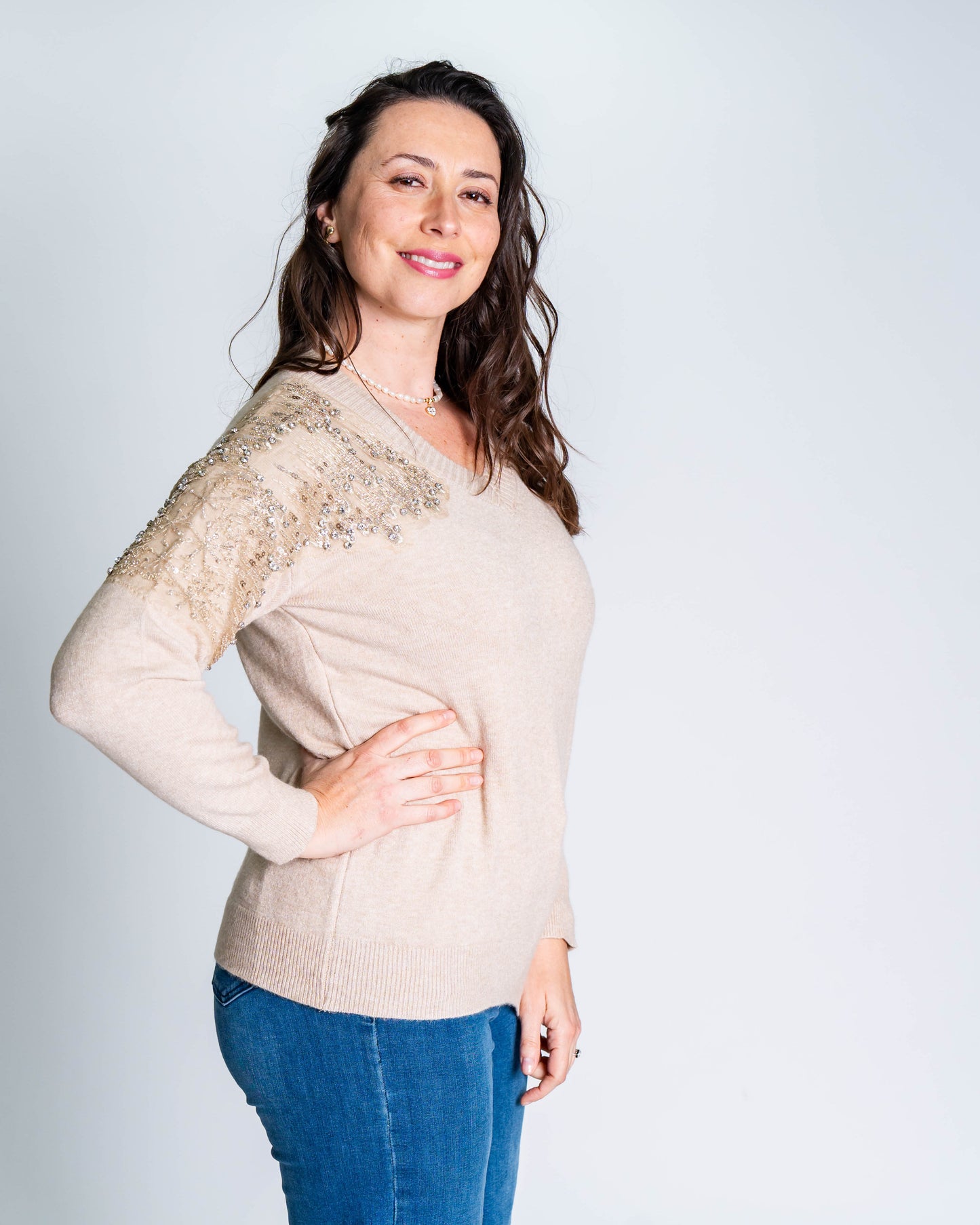 Sweater Piedras Beige