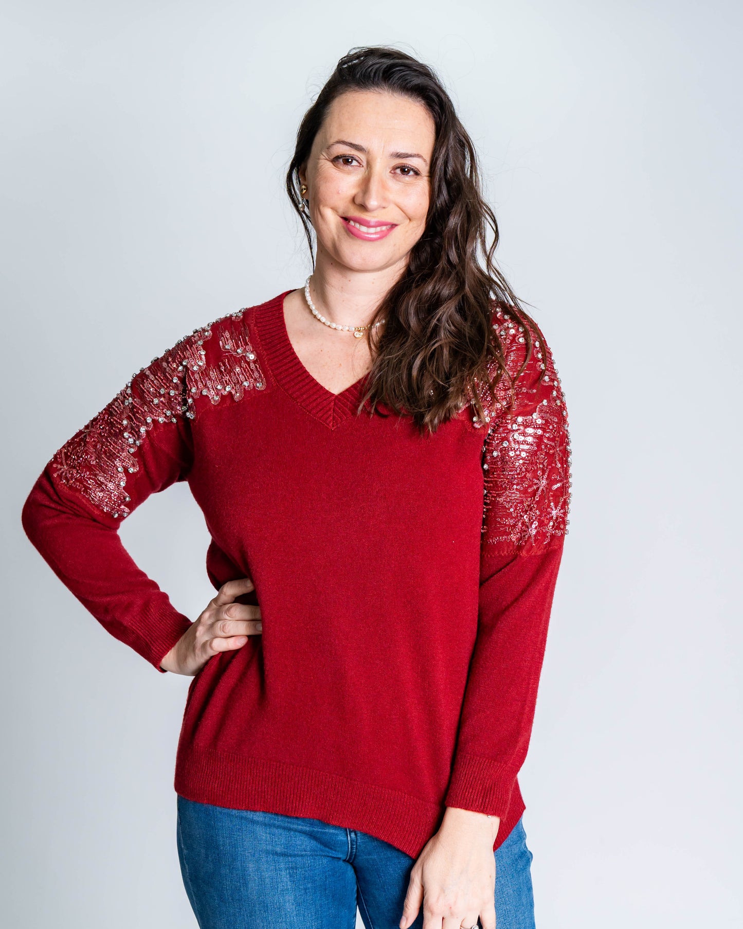 Sweater Piedras Burdeo