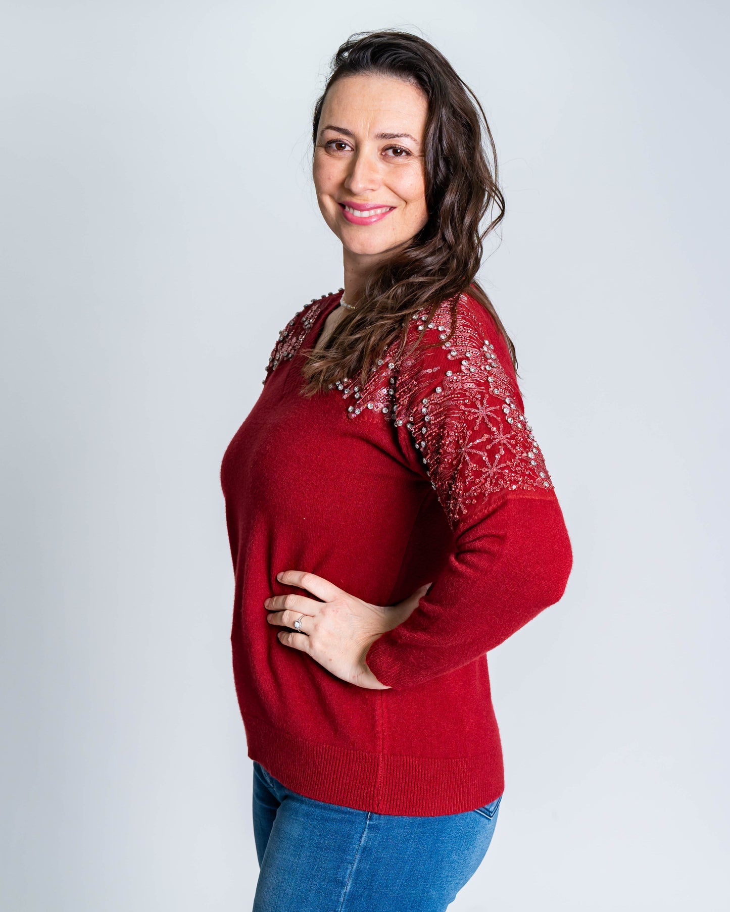 Sweater Piedras Burdeo