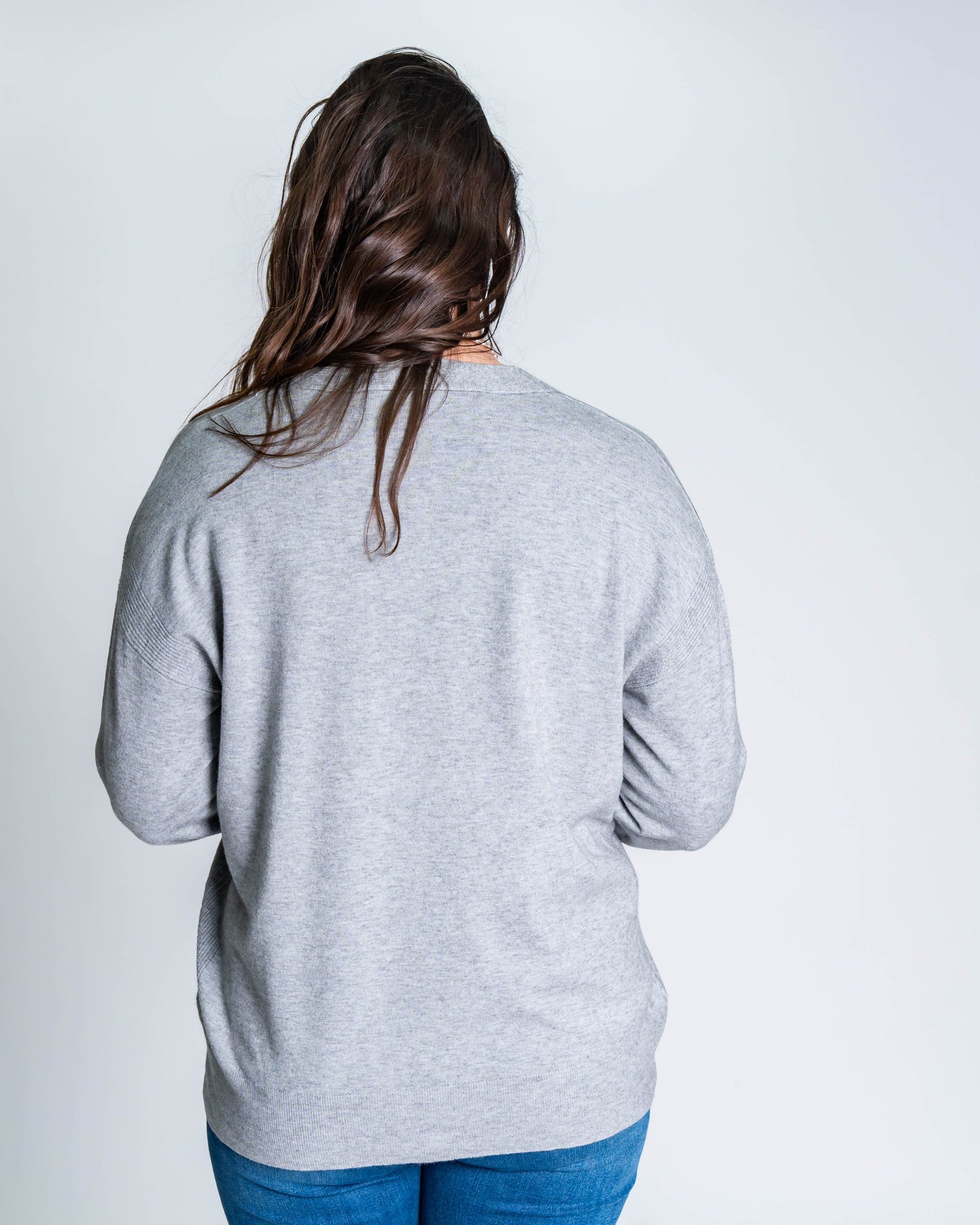 Sweater Any Cuello V Gris