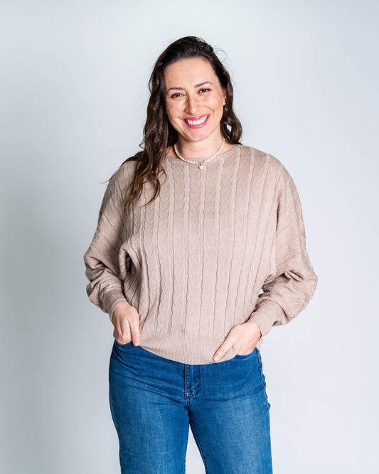 Sweater Listado Beige