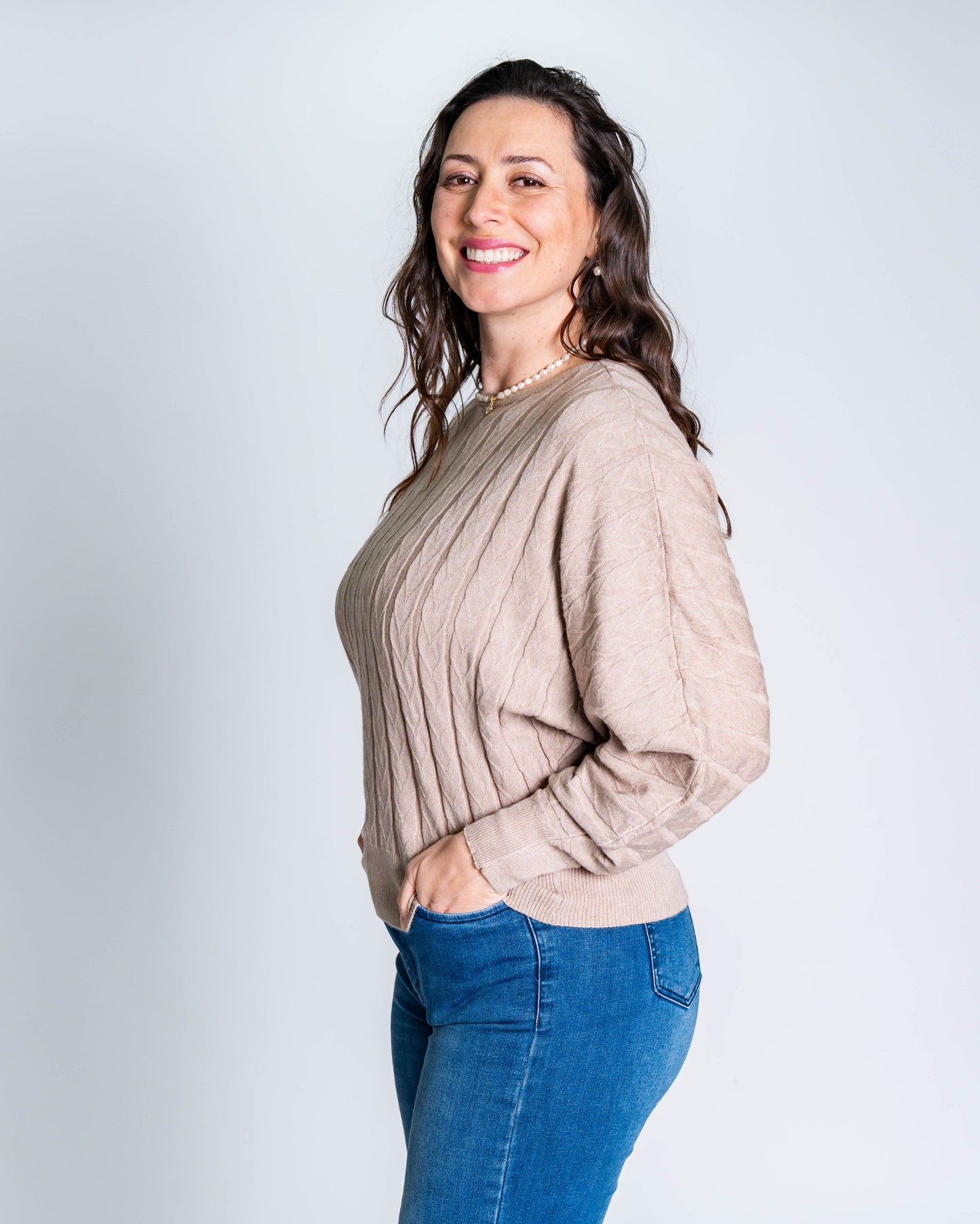 Sweater Listado Beige