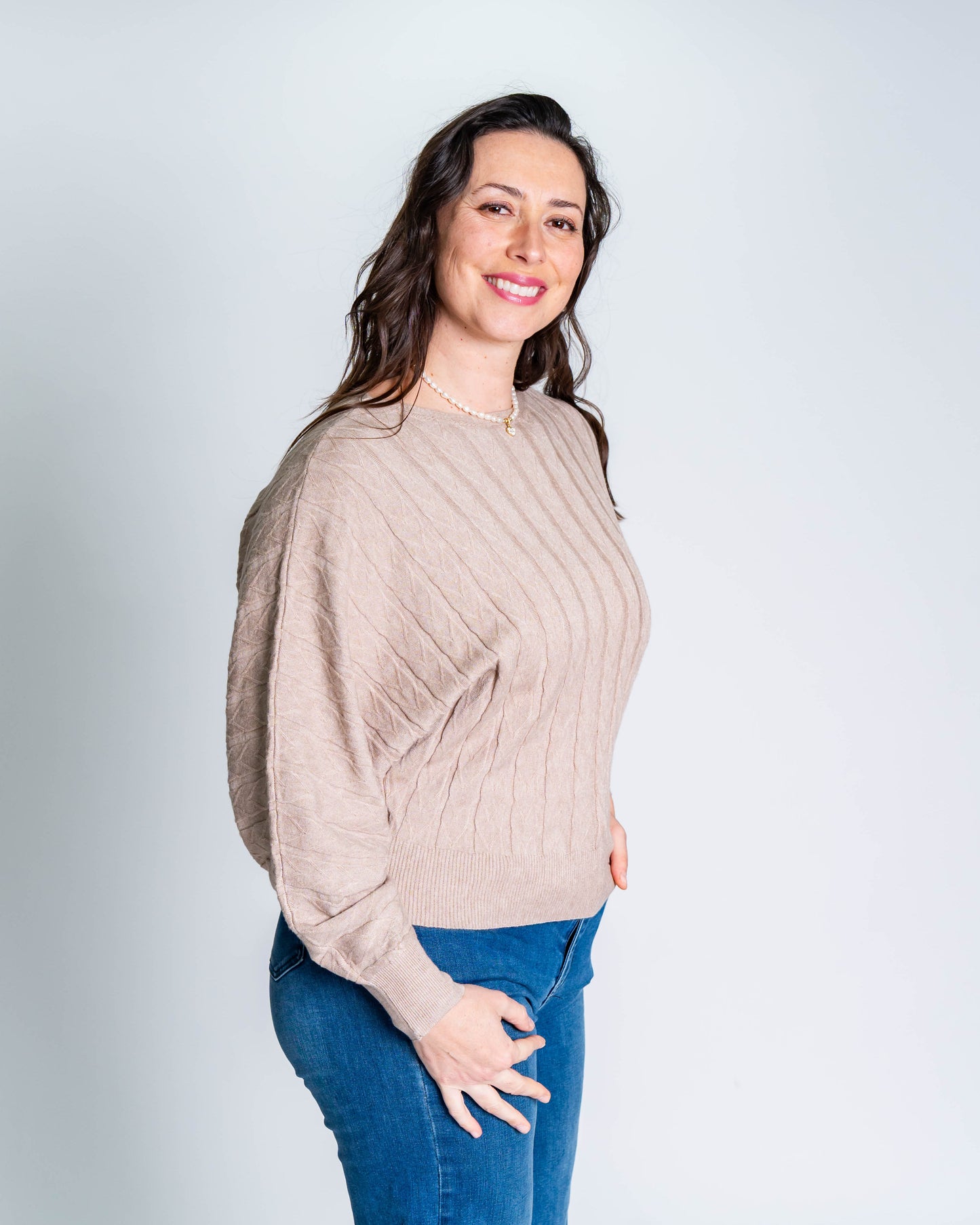 Sweater Listado Beige