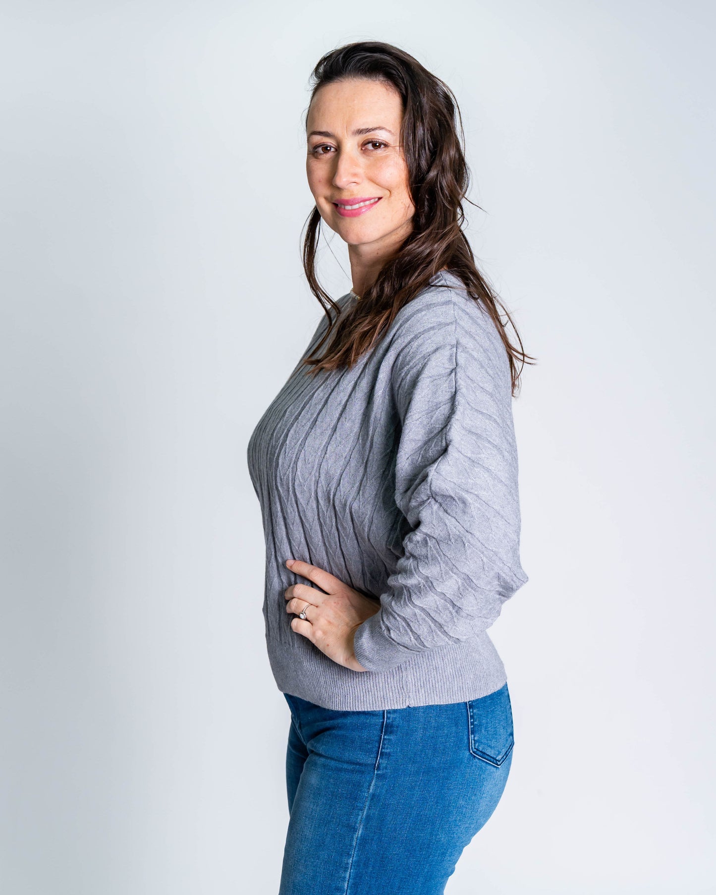 Sweater Listado Gris