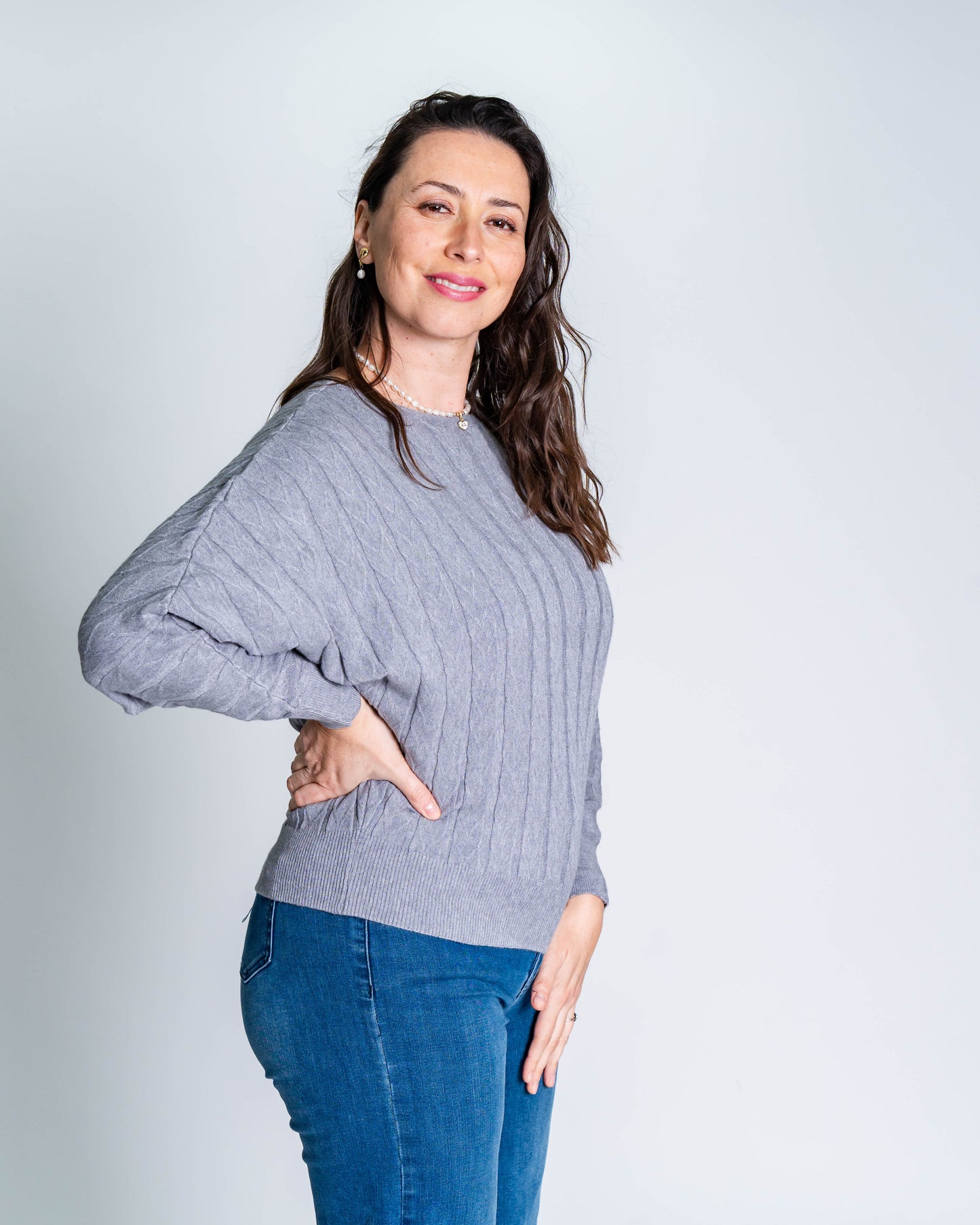 Sweater Listado Gris