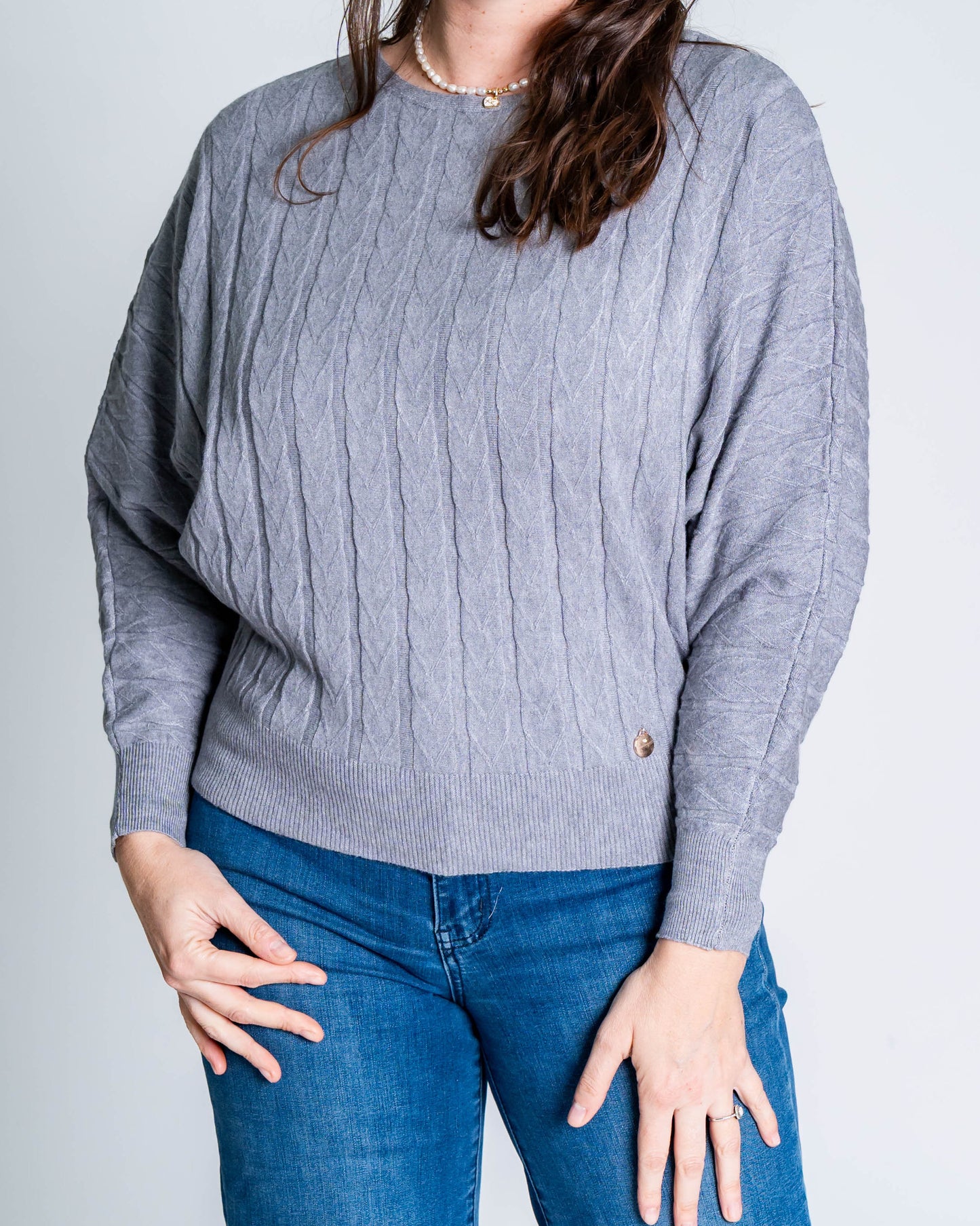 Sweater Listado Gris
