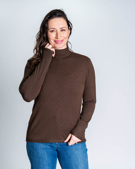 Sweater Cuello Alto Anaís Chocolate