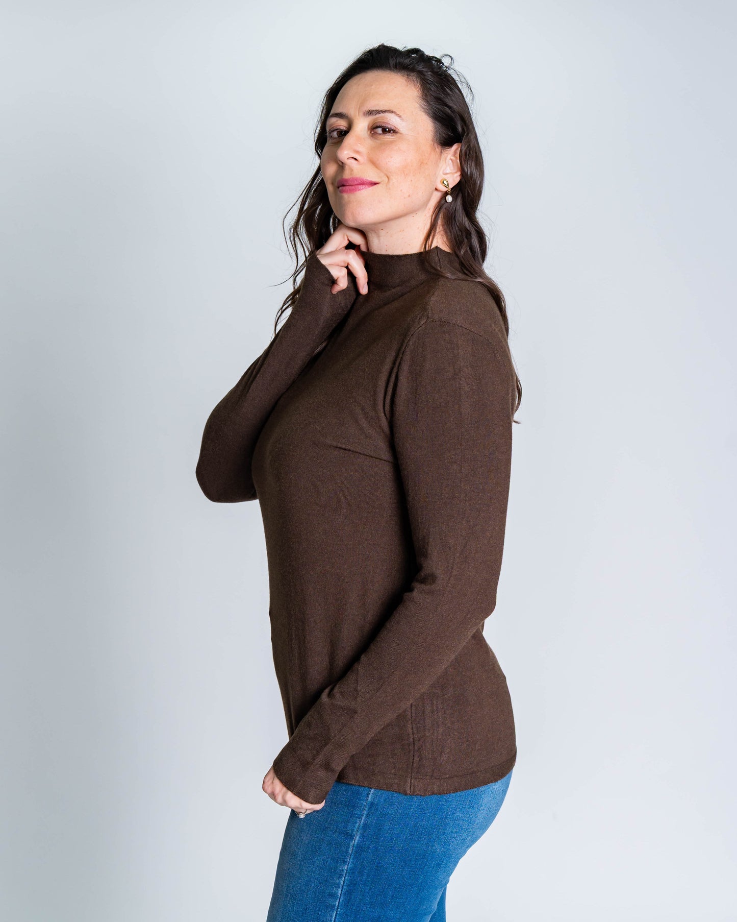 Sweater Cuello Alto Anaís Chocolate