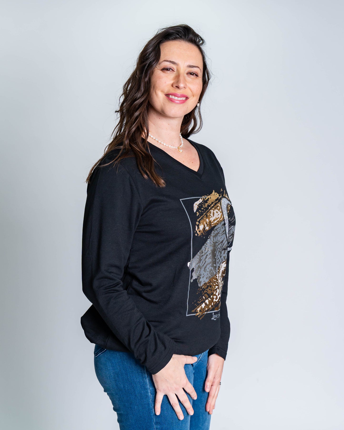 Poleroón Heart Foil Duo Negro