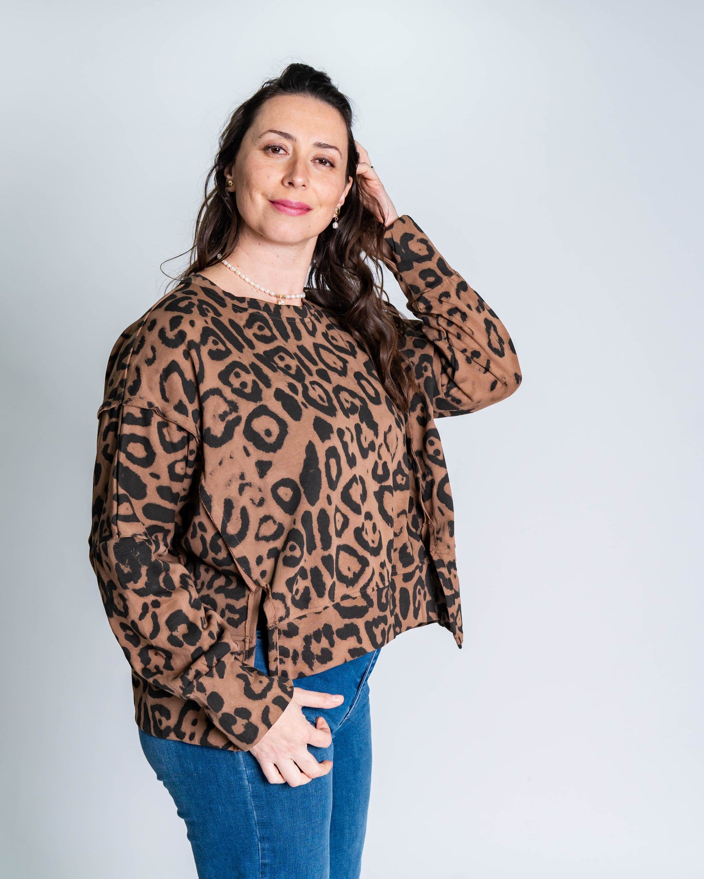 Polerón Conjunto Fer Print Café