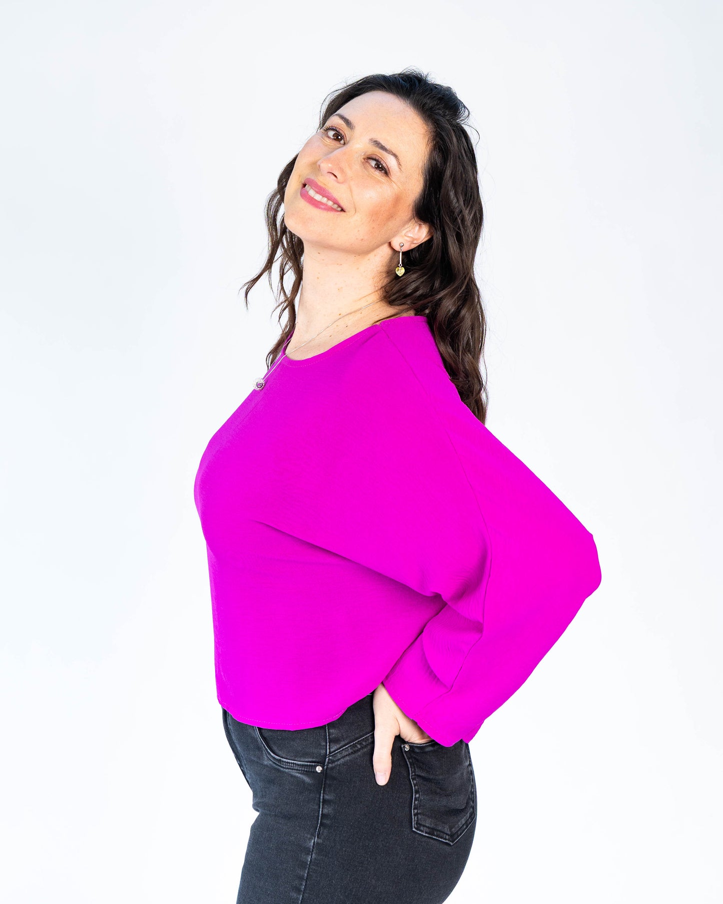 Blusa Italiana Amanda Magenta
