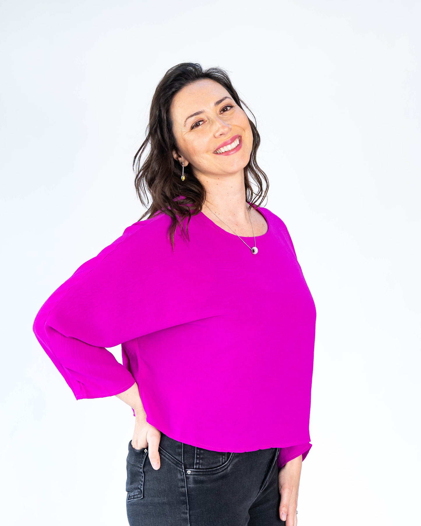 Blusa Italiana Amanda Magenta