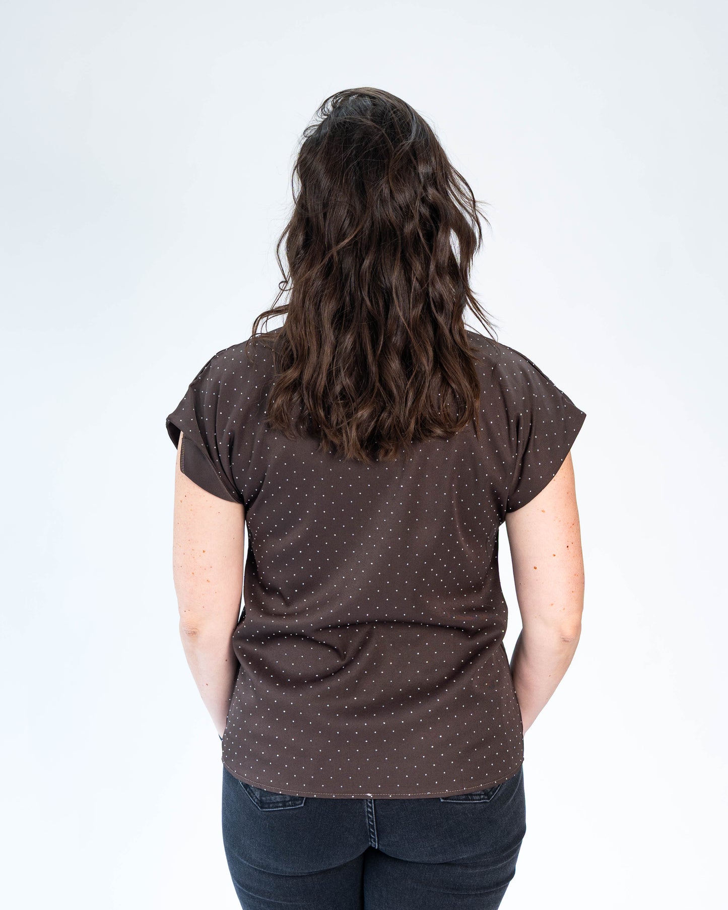 Blusa Trinidad Brillos Café